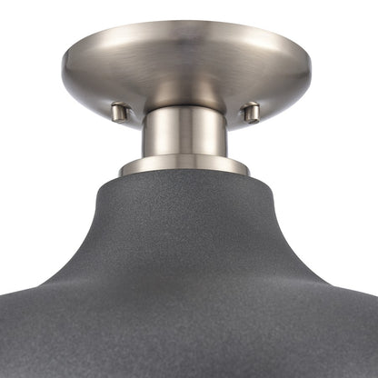 Atlas Lighting Grenville 13in 1-Light Semi-Flush Mount | Transitional Zinc and Brushed Nickel with Gray Metal Shade | Kitchen | Model CL11891-GY