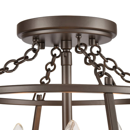 Atlas Lighting Joanie 13in 3-Light Semi Flush Mount | Transitional Old Bronze Metal | Entryway & Hallway | 13 x 13 x 11.75 in | Model CL11895-BZ