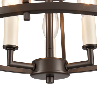 Atlas Lighting Joanie 13in 3-Light Semi Flush Mount | Transitional Old Bronze Metal | Entryway & Hallway | 13 x 13 x 11.75 in | Model CL11895-BZ