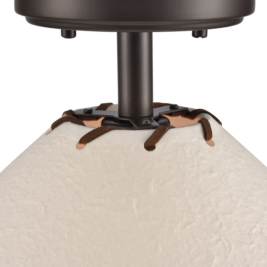 Atlas Lighting Marion 14in 1-Light Semi Flush Mount | Transitional Oil Rubbed Bronze and Natural Parchment | Lodge & Southwestern | Model CL11899-BZ