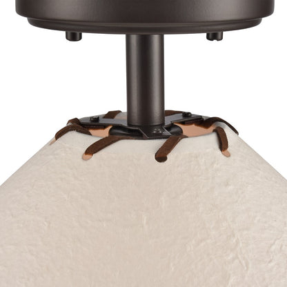 Atlas Lighting Marion 14in 1-Light Semi Flush Mount | Transitional Oil Rubbed Bronze and Natural Parchment | Lodge & Southwestern | Model CL11899-BZ