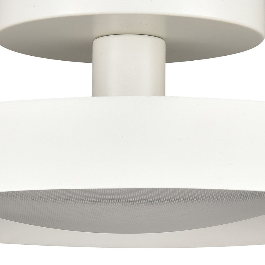 Atlas Nancy 11in 1-Light LED Semi-Flush Mount | Modern Matte White Metal and White Glass | Bedroom & Hallway Ceiling Light | Model CL11901-WH