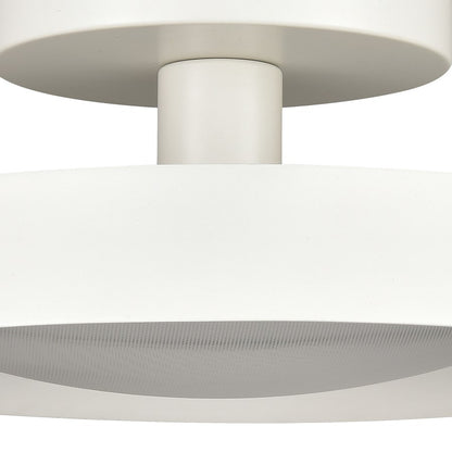 Atlas Nancy 11in 1-Light LED Semi-Flush Mount | Modern Matte White Metal and White Glass | Bedroom & Hallway Ceiling Light | Model CL11901-WH