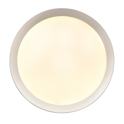 Atlas Nancy 13in 1-Light LED Semi-Flush Mount | Modern Matte White Metal and White Glass | Bedroom & Hallway Ceiling Light | Model CL11902-WH