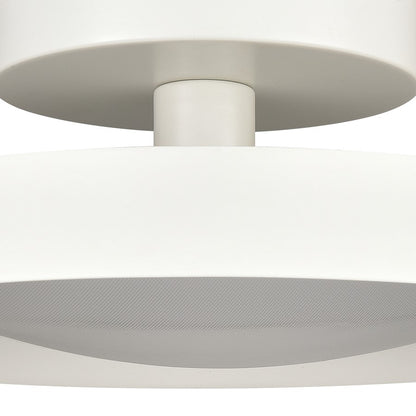 Atlas Nancy 13in 1-Light LED Semi-Flush Mount | Modern Matte White Metal and White Glass | Bedroom & Hallway Ceiling Light | Model CL11902-WH