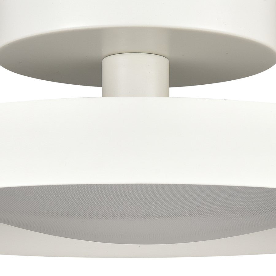 Atlas Nancy 13in 1-Light LED Semi-Flush Mount | Modern Matte White Metal and White Glass | Bedroom & Hallway Ceiling Light | Model CL11902-WH
