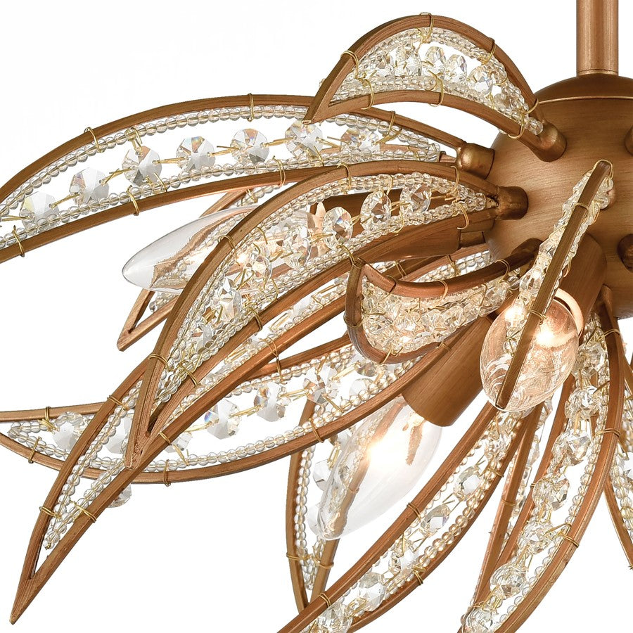 Atlas Naples 21in 5-Light Semi-Flush Mount | Modern Matte Gold Metal and Clear Glass | Dining Room & Living Room Ceiling Light | Model CL11903-GD