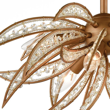Atlas Naples 21in 5-Light Semi-Flush Mount | Modern Matte Gold Metal and Clear Glass | Dining Room & Living Room Ceiling Light | Model CL11903-GD
