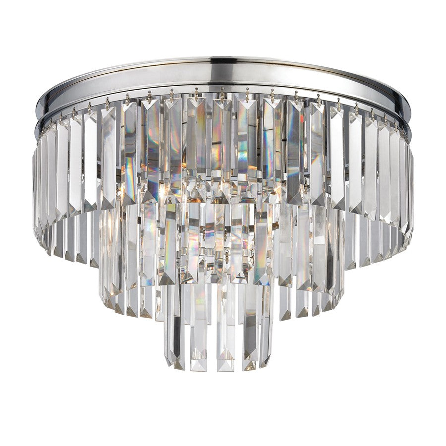 Atlas Lighting Palacial 19in 3-Light Semi-Flush Mount | Traditional Polished Chrome and Clear Crystal | Dining Room & Entryway | Model CL11906-CH