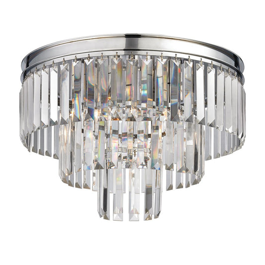 Atlas Lighting Palacial 19in 3-Light Semi-Flush Mount | Traditional Polished Chrome and Clear Crystal | Dining Room & Entryway | Model CL11906-CH