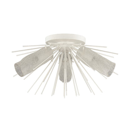 Atlas Lighting Sea Urchin 20in 3-Light Semi-Flush Mount | Transitional White Coral and White Art Glass | Coastal Bedroom & Living | Model CL11911-WH