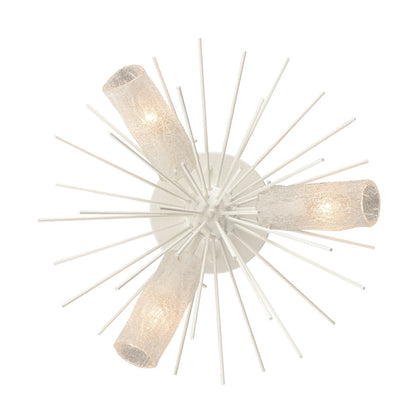 Atlas Lighting Sea Urchin 20in 3-Light Semi-Flush Mount | Transitional White Coral and White Art Glass | Coastal Bedroom & Living | Model CL11911-WH