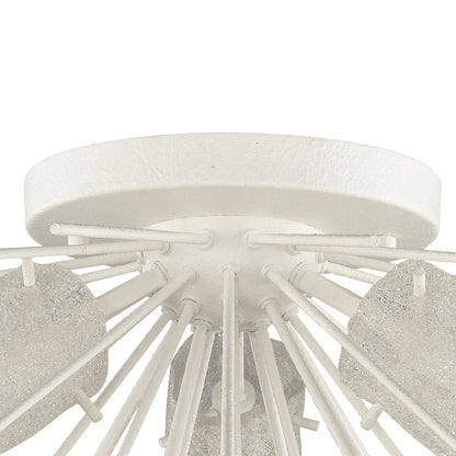 Atlas Lighting Sea Urchin 20in 3-Light Semi-Flush Mount | Transitional White Coral and White Art Glass | Coastal Bedroom & Living | Model CL11911-WH