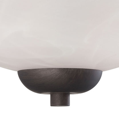 Atlas Lighting Tia 11.75in 2-Light Semi Flush Mount | Traditional Painted Bronze and White Frosted Glass | Kitchen & Dining Room | Model CL11917-BZ
