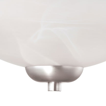 Atlas Lighting Tia 11.75in 2-Light Semi Flush Mount | Traditional Matte Nickel and White Frosted Glass | Kitchen & Dining Room | Model CL11917-NK