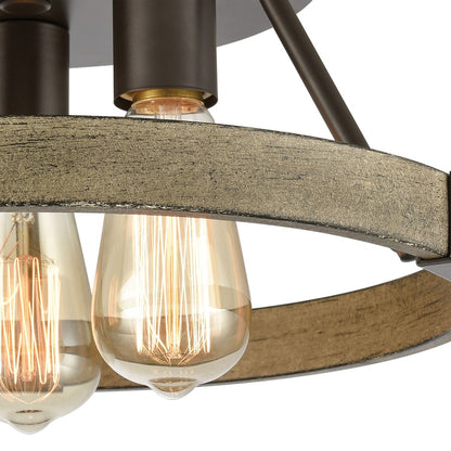 Atlas Lighting Transitions 14in 3-Light Semi Flush Mount | Transitional Oil Rubbed Bronze and Aspen | Kitchen & Dining Room | Model CL11918-BZ