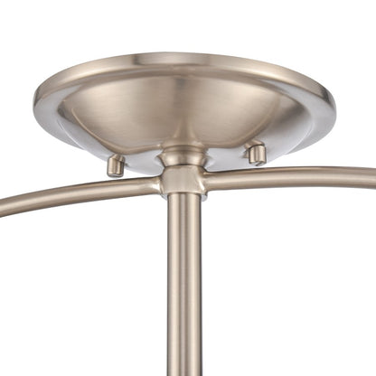 Atlas Lighting Wentworth 17in 3-Light Semi Flush Mount | Brushed Nickel with Clear Glass Bowls | Bedroom & Kitchen | Model CL11921-NK