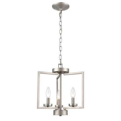 Atlas Lighting West End 14in 3-Light Semi Flush Mount | Brushed Nickel with Clear Glass Shades | Bedroom & Kitchen | Model CL11922-NK