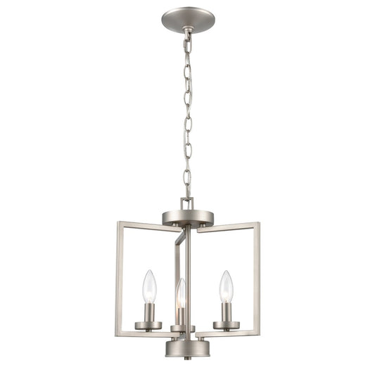 Atlas Lighting West End 14in 3-Light Semi Flush Mount | Brushed Nickel with Clear Glass Shades | Bedroom & Kitchen | Model CL11922-NK