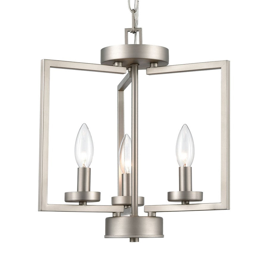 Atlas Lighting West End 14in 3-Light Semi Flush Mount | Brushed Nickel with Clear Glass Shades | Bedroom & Kitchen | Model CL11922-NK