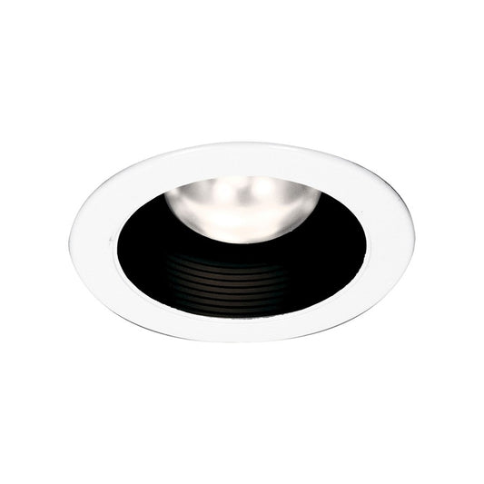 Atlas Lighting 5in 1-Light Recessed Trim | Modern Black and White Metal | Ceiling Living Room & Bedroom | 4.75 x 4.75 x 4.75 in | Model CL11951-WH