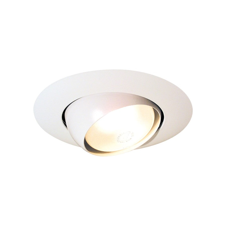 Atlas Lighting CL11962-WH 8in Eyeball Recessed Lighting Trim | Modern Matte White Metal | Indoor Dry Locations | 8 x 8 x 8 in | Model CL11962-WH