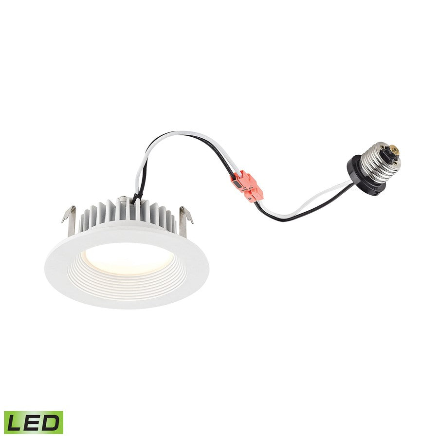 Atlas Lighting Axel 5in 1-Light LED Recessed Light | Modern Contemporary White Metal and Glass | Bedroom & Living Room Ceiling | Model CL11964-WH