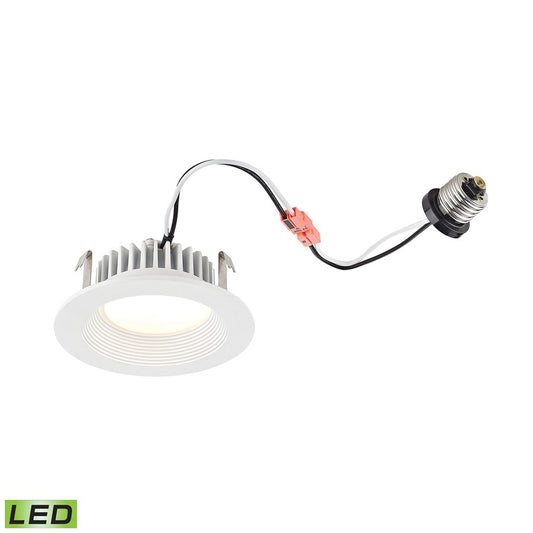 Atlas Lighting Axel 5in 1-Light LED Recessed Light | Modern Contemporary White Metal and Glass | Bedroom & Living Room Ceiling | Model CL11964-WH