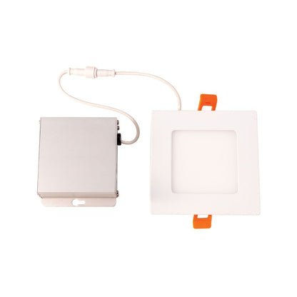 Atlas Lighting Mercury 5in 1-Light LED Square Recessed Light | Modern Contemporary White Metal | Kitchen & Hallway Ceiling | Model CL11967-WH