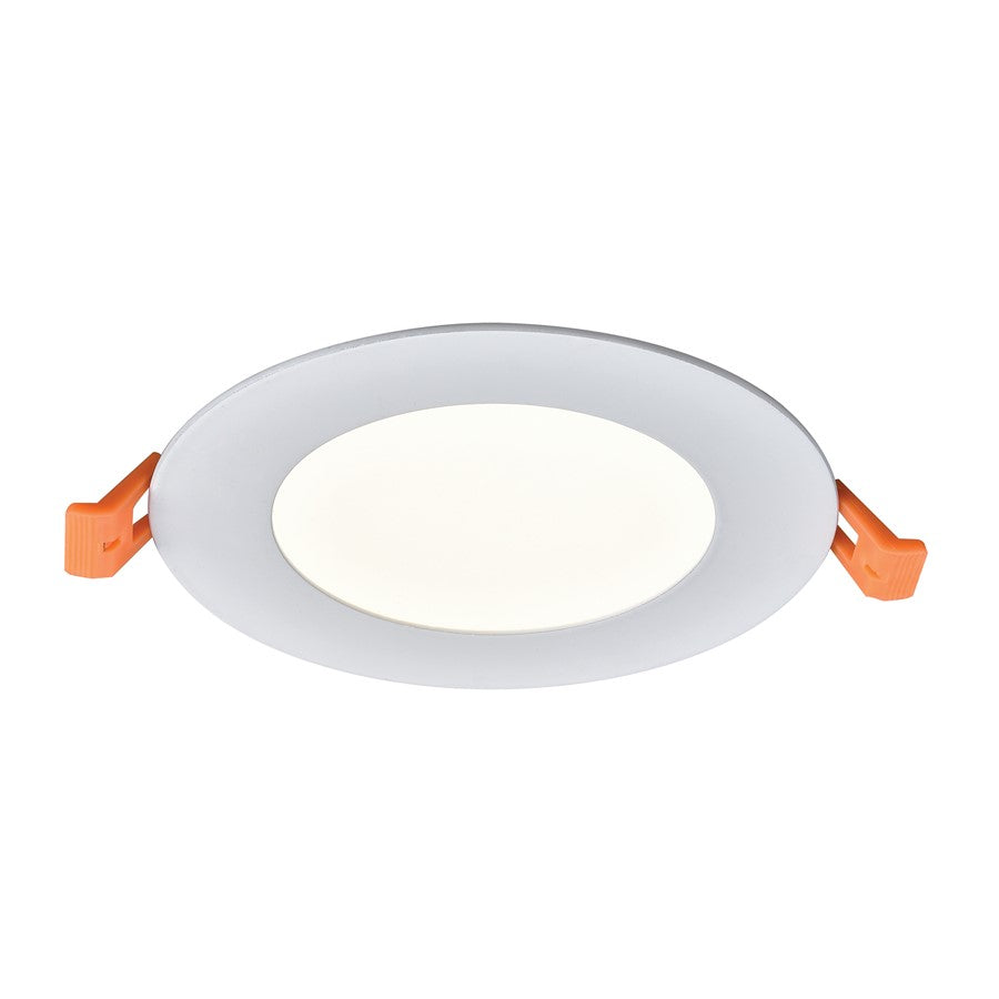 Atlas Lighting Mercury 5in 1-Light LED Round Recessed Light | Modern Contemporary White Metal | Bedroom & Living Room Ceiling | Model CL11968-WH