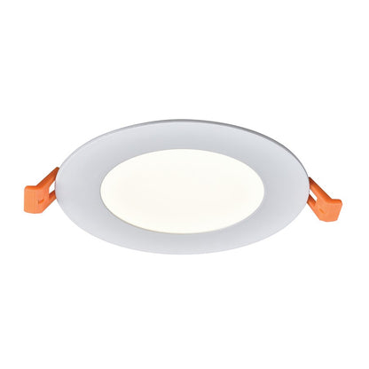 Atlas Lighting Mercury 5in 1-Light LED Round Recessed Light | Modern Contemporary White Metal | Bedroom & Living Room Ceiling | Model CL11968-WH