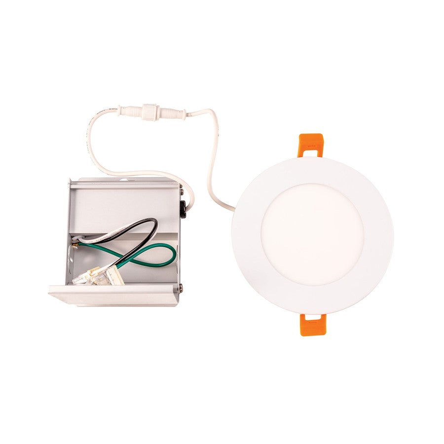 Atlas Lighting Mercury 5in 1-Light LED Round Recessed Light | Modern Contemporary White Metal | Bedroom & Living Room Ceiling | Model CL11968-WH
