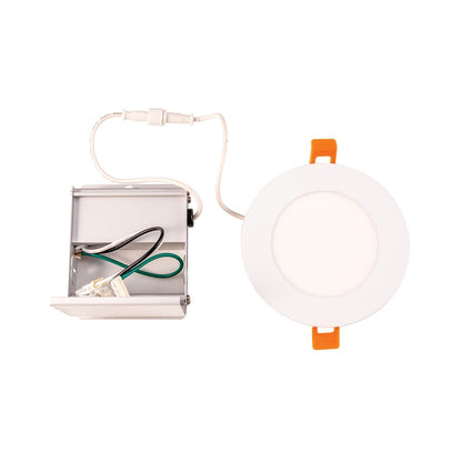 Atlas Lighting Mercury 5in 1-Light LED Round Recessed Light | Modern Contemporary White Metal | Bedroom & Living Room Ceiling | Model CL11968-WH