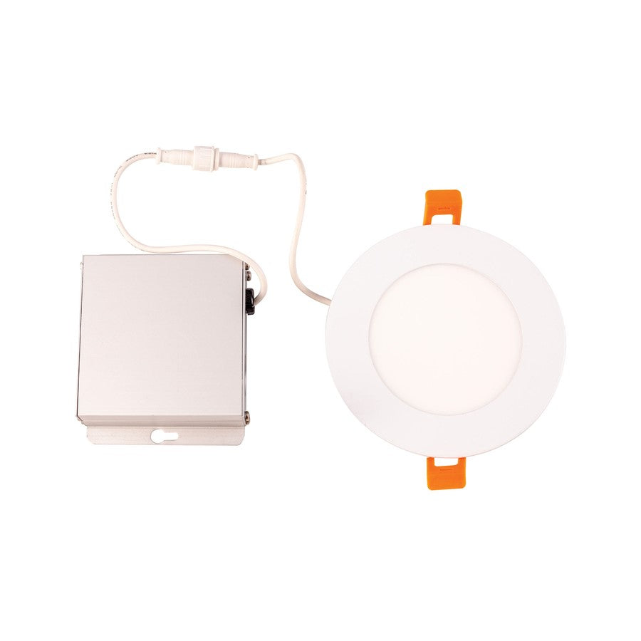 Atlas Lighting Mercury 5in 1-Light LED Round Recessed Light | Modern Contemporary White Metal | Bedroom & Living Room Ceiling | Model CL11968-WH