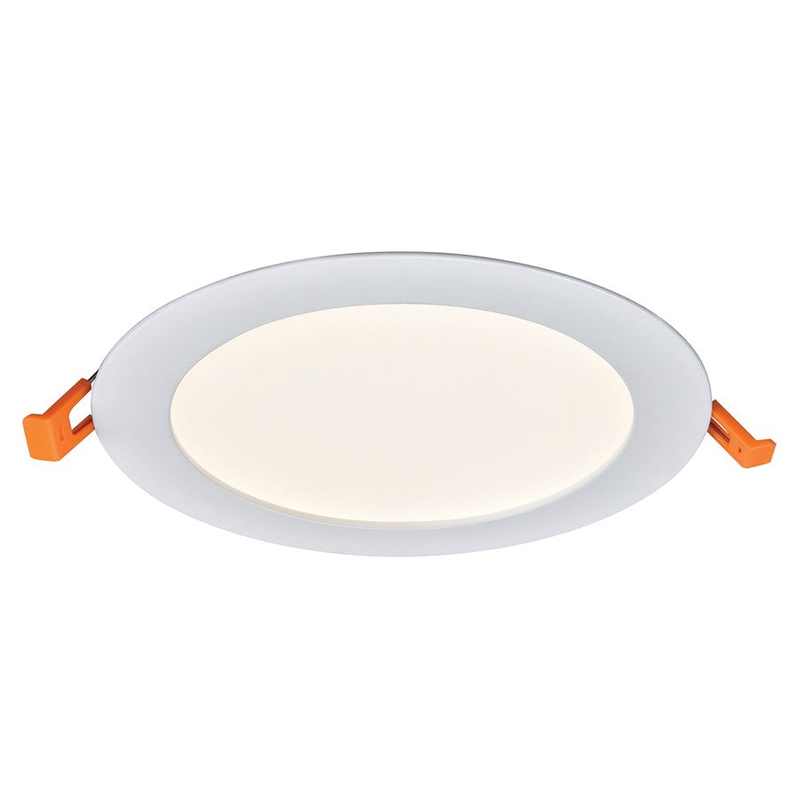 Atlas Lighting Mercury 7in 1-Light LED Round Recessed Light | Modern White Metal | Kitchen & Hallway Ceiling | 1200 Lumens, 3000K | Model CL11971-WH