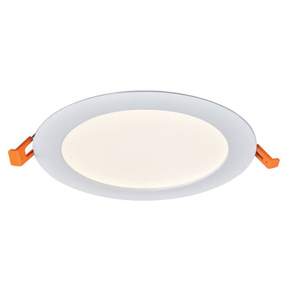 Atlas Lighting Mercury 7in 1-Light LED Round Recessed Light | Modern White Metal | Kitchen & Hallway Ceiling | 1200 Lumens, 3000K | Model CL11971-WH