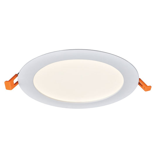 Atlas Lighting Mercury 7in 1-Light LED Round Recessed Light | Modern White Metal | Kitchen & Hallway Ceiling | 1200 Lumens, 3000K | Model CL11971-WH