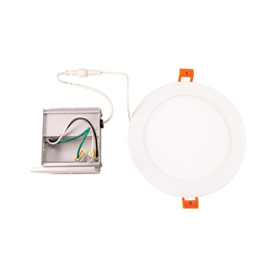 Atlas Lighting Mercury 7in 1-Light LED Round Recessed Light | Modern White Metal | Kitchen & Hallway Ceiling | 1200 Lumens, 3000K | Model CL11971-WH