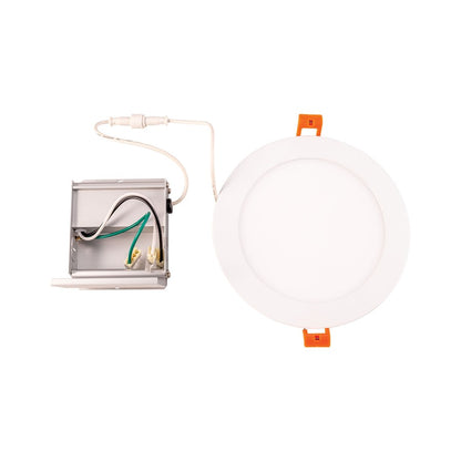 Atlas Lighting Mercury 7in 1-Light LED Round Recessed Light | Modern White Metal | Kitchen & Hallway Ceiling | 1200 Lumens, 3000K | Model CL11971-WH