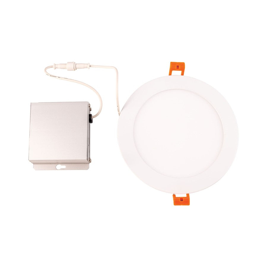 Atlas Lighting Mercury 7in 1-Light LED Round Recessed Light | Modern White Metal | Kitchen & Hallway Ceiling | 1200 Lumens, 3000K | Model CL11971-WH