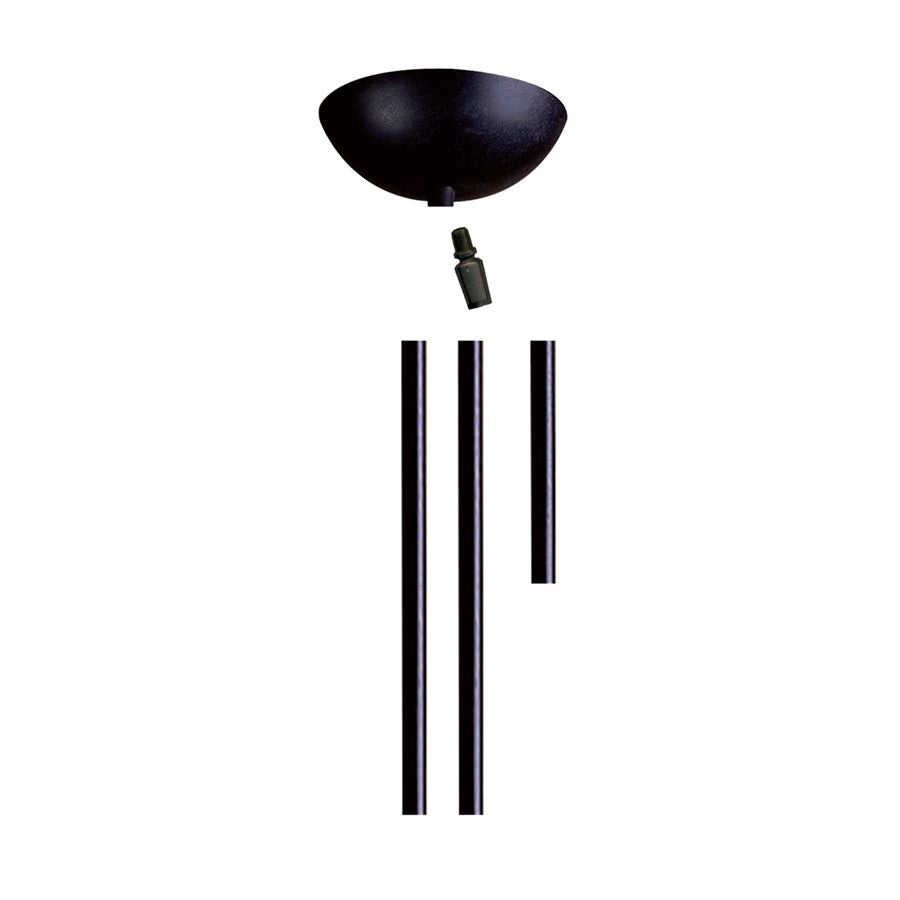 Atlas Lighting Pendant Rod Kit 12in Extension Set | Transitional Black Metal | Kitchen Island & Dining Room Pendant | 1x6in | Model CL11972-BK