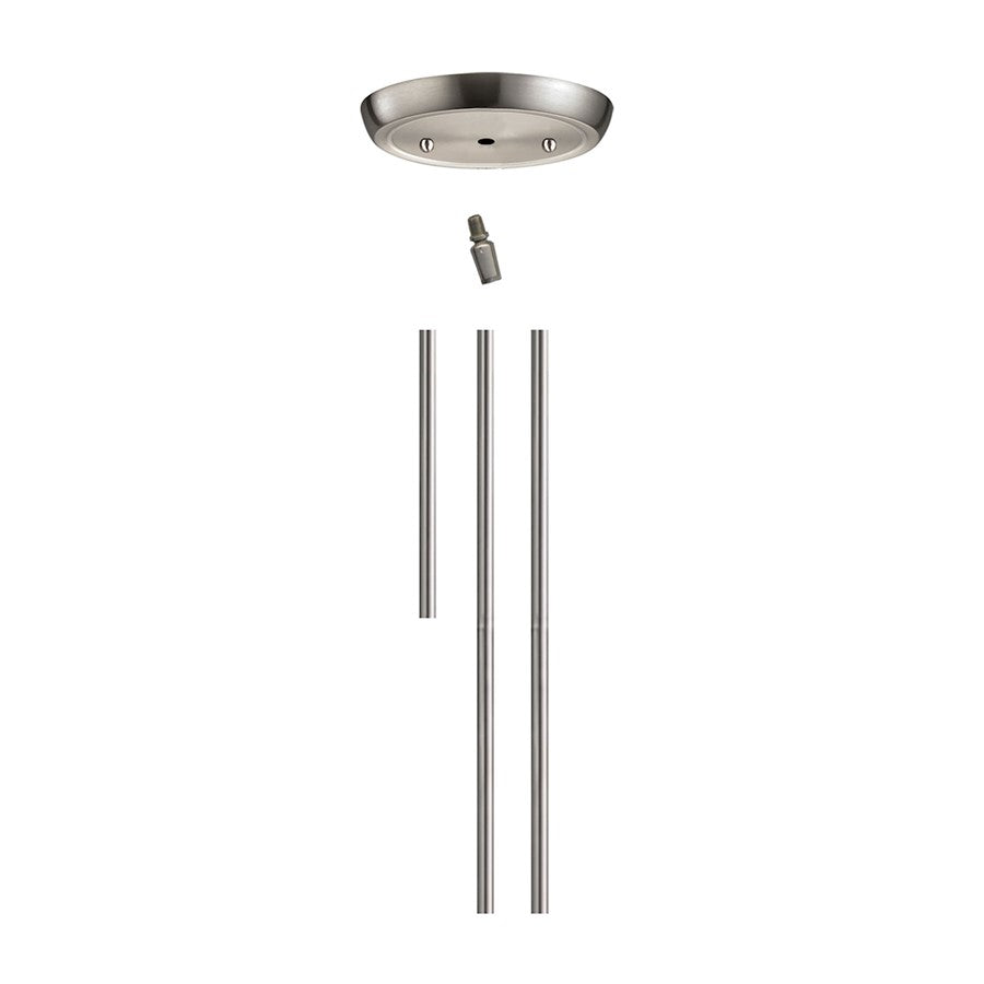 Atlas Lighting Pendant Rod Kit 12in Extension Set | Transitional Satin Nickel Metal | Kitchen Island & Dining Room Pendant | 1x6in | Model CL11973-NK