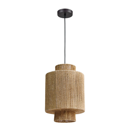 Atlas Lighting Corsair 12in 1-Light Mini Pendant | Natural Jute Rope and Metal | Kitchen Island & Coastal Dining | 12 x 12 x 18 in | Model CL11991-NA