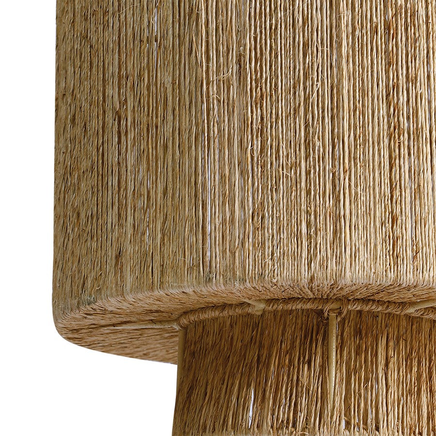 Atlas Lighting Corsair 12in 1-Light Mini Pendant | Natural Jute Rope and Metal | Kitchen Island & Coastal Dining | 12 x 12 x 18 in | Model CL11991-NA