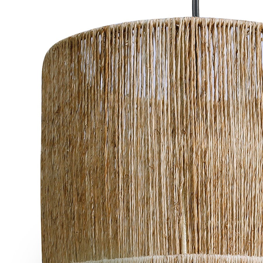 Atlas Lighting Corsair 16in 1-Light Pendant | Natural Jute Rope and Metal | Kitchen Island & Coastal Dining | 16 x 16 x 17 in | Model CL11992-NA