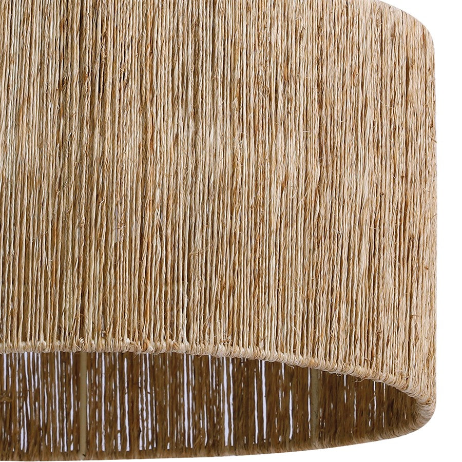 Atlas Lighting Corsair 16in 1-Light Pendant | Natural Jute Rope and Metal | Kitchen Island & Coastal Dining | 16 x 16 x 17 in | Model CL11992-NA