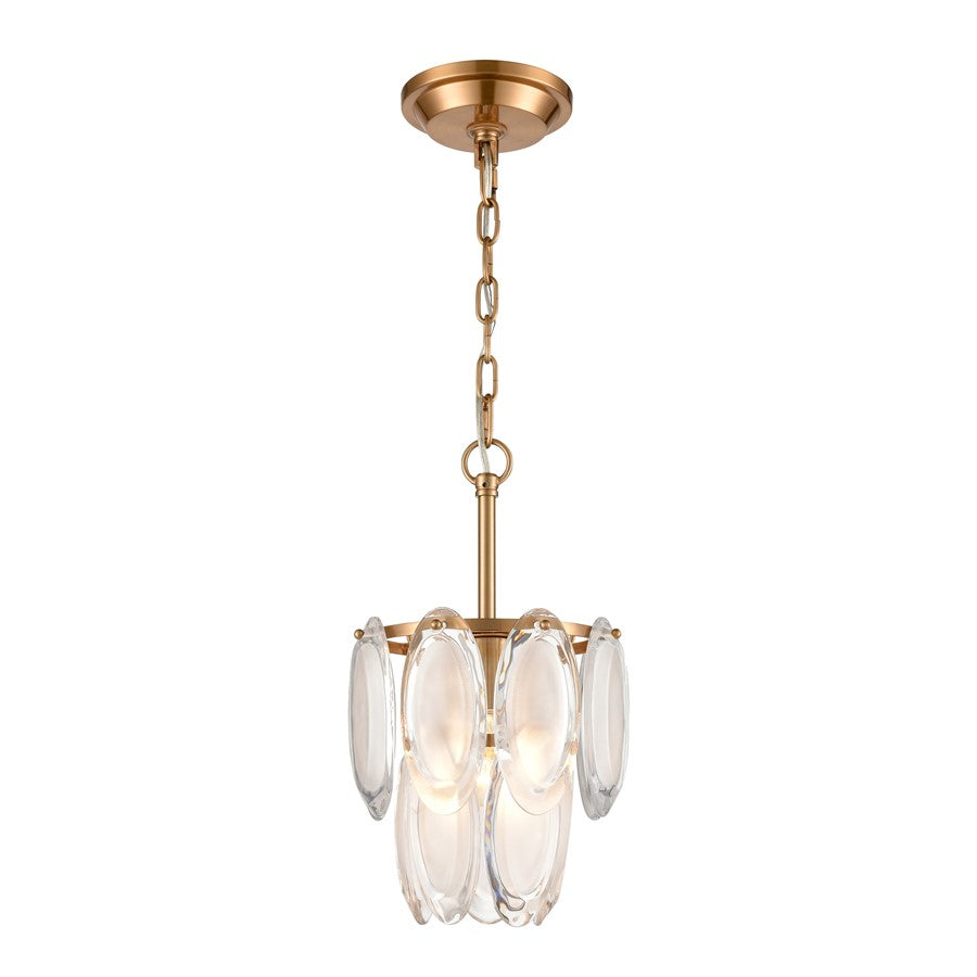 Atlas Lighting Curiosity 9in 1-Light Pendant | Modern Aged Brass and White Glass | Dining Room & Kitchen Island | 9 x 9 x 15 in | Model CL11995-BS
