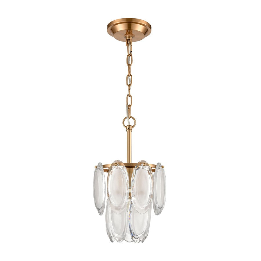 Atlas Lighting Curiosity 9in 1-Light Pendant | Modern Aged Brass and White Glass | Dining Room & Kitchen Island | 9 x 9 x 15 in | Model CL11995-BS