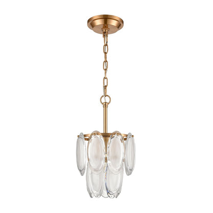 Atlas Lighting Curiosity 9in 1-Light Pendant | Modern Aged Brass and White Glass | Dining Room & Kitchen Island | 9 x 9 x 15 in | Model CL11995-BS