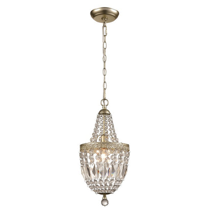 Atlas Lighting Morley 8in 1-Light Mini Pendant | Transitional Champagne Gold and Clear Glass | Kitchen Island & Dining Room | Model CL12011-GD